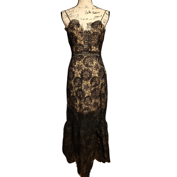 Lulu's Underneath The Stars Black Embroidered Midi Dress - Picture 11 of 16